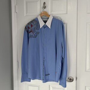Men's Long Sleeve Button Down Shirt by English Laundry - Size 3XL in Blue